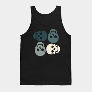 Dark Grey Skulls pattern Tank Top